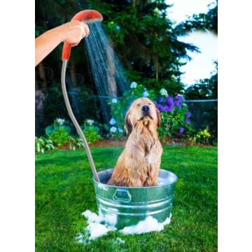 Ivation Portable Outdoor Shower, Battery Powered - Compact Handheld Rechargeable Camping Showerhead - Pumps Water from Bucket Into Steady, Gentle Shower Stream