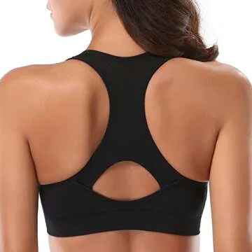 MIRITY Women Racerback Sports Bras - High Impact Workout Gym Activewear Bra Color,Black*3,L Fit 32DD 34D 34DD 36C 38B 38C