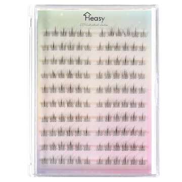 Heasy Manga Lash Clusters, Natural Lashes Clusters 120pcs Wispy Manhua Natural Lash Extensions Clear...