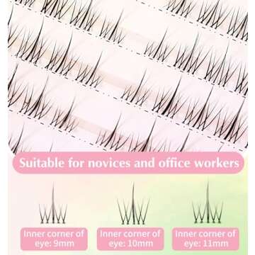 Heasy Manga Lash Clusters, Natural Lashes Clusters 120pcs Wispy Manhua Natural Lash Extensions Clear Band Lash Clusters with Spiky Individual Lashes DIY at Home, black