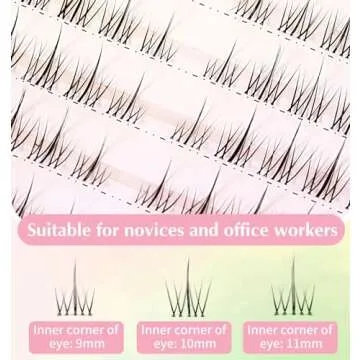 Heasy Manga Lash Clusters, Natural Lashes Clusters 120pcs Wispy Manhua Natural Lash Extensions Clear Band Lash Clusters with Spiky Individual Lashes DIY at Home, black