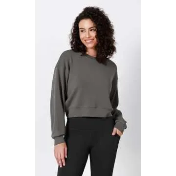 ODODOS Modal Soft Cropped Long Sleeve Sweatshirt for Women