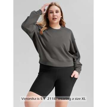 ODODOS Modal Soft Cropped Long Sleeve Sweatshirt for Women