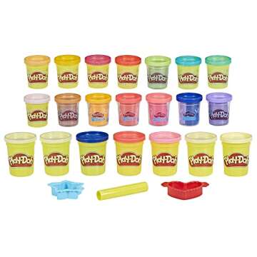 Play-Doh Bright 'n Happy Variety Pack - 21 Colorful Cans, Non-Toxic, Perfect for All Ages