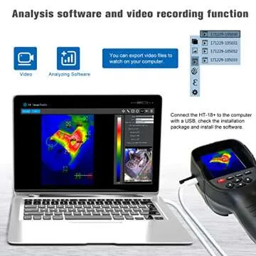 256X192 Higher IR Resolution HT-18+ Handheld Thermal Camera from HTI - Newest Update, IR Resolution Improved to 256x192 with 25 HZ, 300,000 Pixels, Easy to Read 3.2" Color Display, Includes Battery