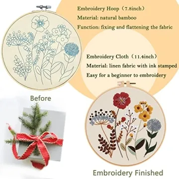 Picoey Flower Embroidery Kit for Beginners