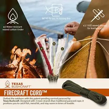 Texas Bushcraft Fire Starter - Robust Ferro Rod for Camping