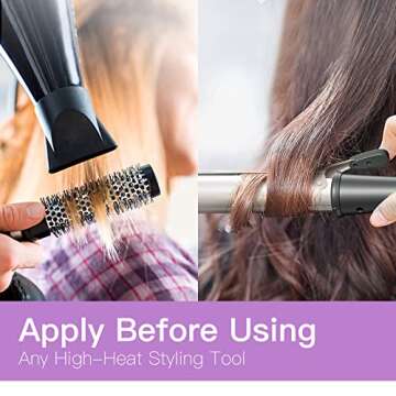 LANVIER Heat Protectant Spray for Hair with Argan Oil (6.8Fl Oz/200ml), Hair Thermal Protector up to 450F from Flat Iron, Curling Iron, Hair Blow Dryer&UV Damage & Breakage Sulfate & Alcohol Free