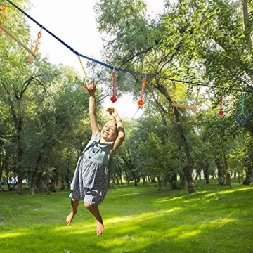 Ninja Obstacle Course Kit with Swing Obstacles & Slackline