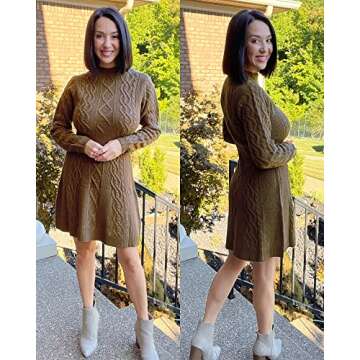 luvamia Cute Dresses for Women Date Night Dress Ladies Fall Dresses Cozy Fall Clothes for Women Brown Size Small Size 4 Size 6
