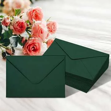 50 A7 Green Envelopes for Invitations, Graduations & More