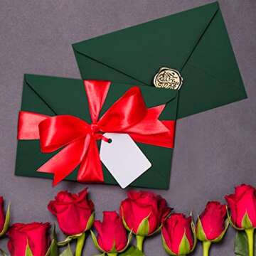 50 A7 Green Envelopes for Invitations, Graduations & More