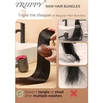 TRIIPPY Raw Human Hair Bundles for Silky, Long-lasting Beauty