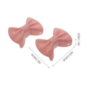 Hemoton 2 Pairs Silicone Bowknot Assist Handle Holder, Cast Iron Handle Cover Pot Handle Holders Non...