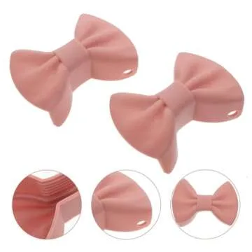 Hemoton 2 Pairs Silicone Bowknot Assist Handle Holder, Cast Iron Handle Cover Pot Handle Holders Non-Slip Pot Holder Sleeve for Cast Iron Skillets Cookware (Pink)