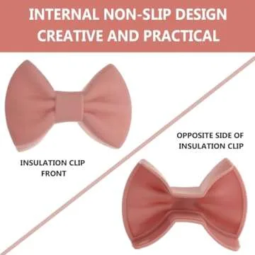 Hemoton 2 Pairs Silicone Bowknot Assist Handle Holder, Cast Iron Handle Cover Pot Handle Holders Non-Slip Pot Holder Sleeve for Cast Iron Skillets Cookware (Pink)