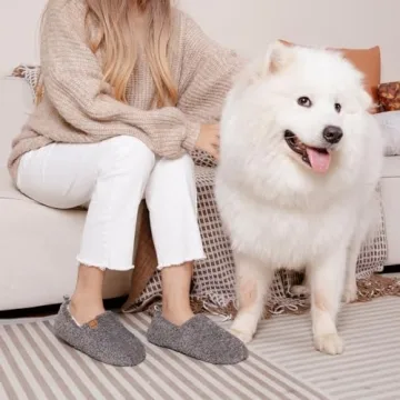 Cozy Memory Foam Curly Slippers for Women - Grey