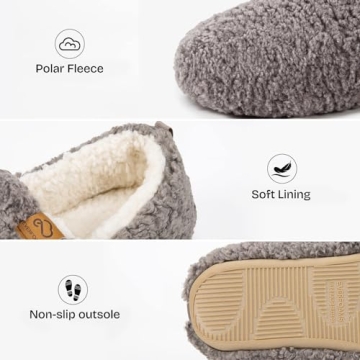 Cozy Memory Foam Curly Slippers for Women - Grey