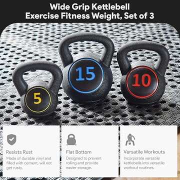BalanceFrom Set of 3 Kettlebells for Strength Training