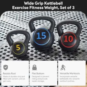 BalanceFrom Set of 3 Kettlebells for Strength Training