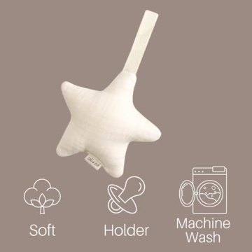 Ali+Oli Plush Cotton Pacifier Holder for Babies