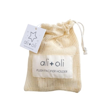 Ali+Oli Plush Cotton Pacifier Holder for Babies