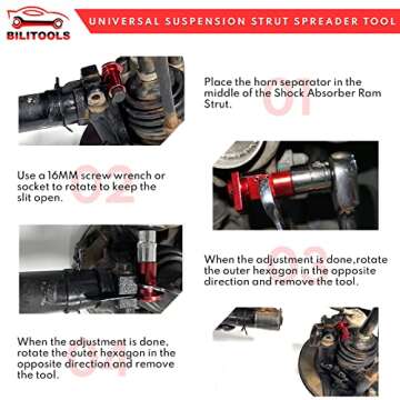BILITOOLS Strut Spreader Tool Universal Suspension Strut Steering Knuckle Spindle Spreader 5.0 – 10.5 mm