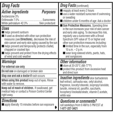 ChapStick Original Moisturizer Lip Balm SPF 15 - 3 Pack