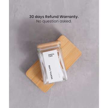 APT 1101 3 Pack Qtip Holder - Bathroom Organizers and Storage, Cotton Round Holder Cotton, Glass Apothecary Jars with Lids for Cotton Rounds, Cotton Balls, Floss, Q-tips, and Bathroom Decor (White)