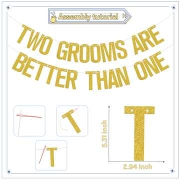 Two Grooms are Better Than One Banner, Bachelorette Party Decorations/Cheers to Luv, Gay Wedding Sho...