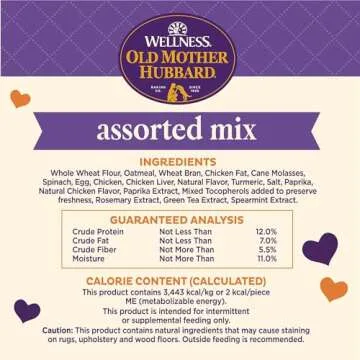 Wellness Old Mother Hubbard Training Bitz Assorted Mix Natural Oven-Baked Biscuits Dog Treats, 8 Ounce Bag