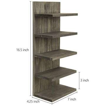 MyGift Vintage Gray Solid Wood Sunglasses Holder Rack