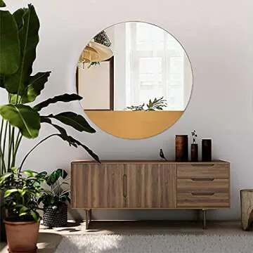 MOTINI 32 Inch Decorative Round Wall Mirror for Home