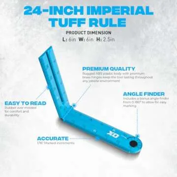 OX Tools Pro 24 Inch Durable Measuring Rule with Angle Finder