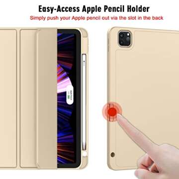 ZryXal New iPad Pro 11 Inch Case 2022(4th Gen)/2021(3rd Gen)/2020(2nd Gen) with Pencil Holder,Smart ...