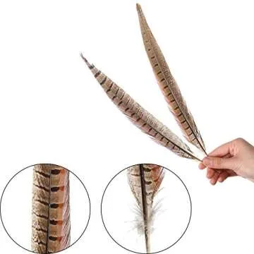 AWAYTR 20pcs Natural Pheasant Feathers - Pheasant Tail 12-14inch(30-35cm) for DIY Decoration (Pheasant Tail)