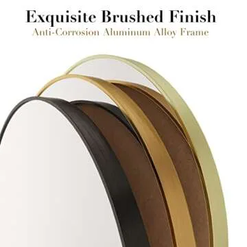 Beauty4U 24" Wall Circle Mirror for Bathroom, Gold Round Mirror for Wall, 24 inch Hanging Round Mirror for Living Room, Vanity, Bedroom