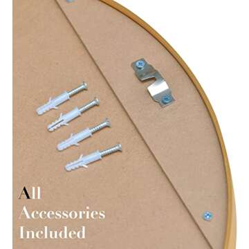 Beauty4U 24" Wall Circle Mirror for Bathroom, Gold Round Mirror for Wall, 24 inch Hanging Round Mirror for Living Room, Vanity, Bedroom