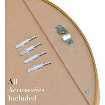 Beauty4U 24" Wall Circle Mirror for Bathroom, Gold Round Mirror for Wall, 24 inch Hanging Round Mirror for Living Room, Vanity, Bedroom