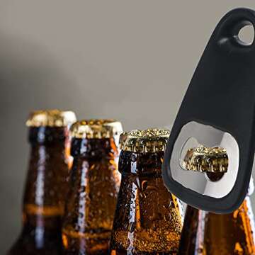 Kitchen Gadgets Set 5 Pieces, Space Saving Cooking Tools Kitchen Accessories - Fruit/Vegetable Peeler, Cheese/Chocolate Grater, Bottle Opener, Pizza Cutter, Garlic/Ginger Grinder Gift Set (Black)