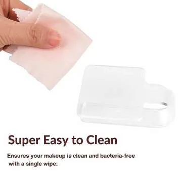 LilyLeaf Handheld Makeup Mixing Palette - Transparent Hand Tray for Mixing Foundation - Clear Acrylic Blending Plate for Makeup Lovers and Professionals with Cute Storage Bag (L)