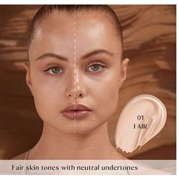 HUDA BEAUTY GloWish Multidew Vegan Skin Tint Foundation 01 Fair