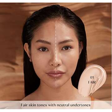 HUDA BEAUTY GloWish Multidew Vegan Skin Tint Foundation 01 Fair