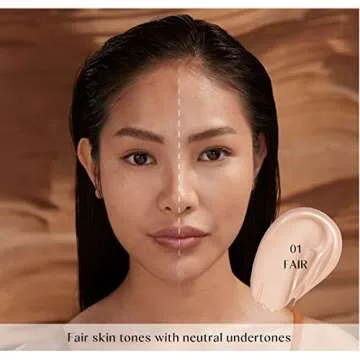 HUDA BEAUTY GloWish Multidew Vegan Skin Tint Foundation 01 Fair