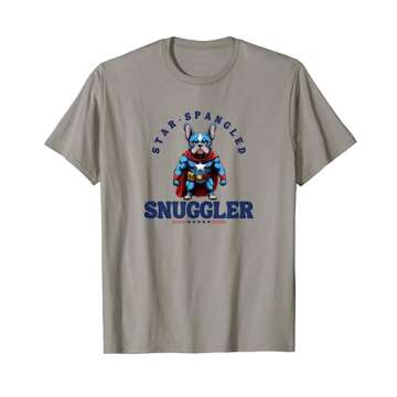 French Bulldog 4th of July Star-Spangled Snuggler USA T-Shirt