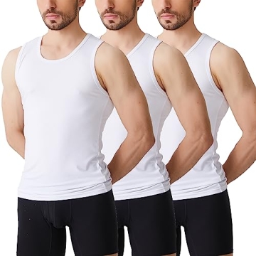 BAMBOO COOL Men's Undershirts Tank Tops Ultra Soft Performance Moisture-Wicking Crewneck Basic Shirt...