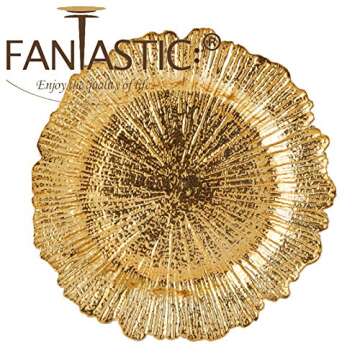13 Inch Reef Gold Charger Plates for Elegant Dining