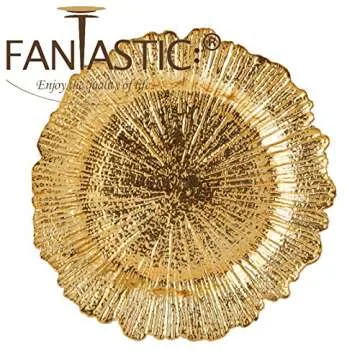 13 Inch Reef Gold Charger Plates for Elegant Dining