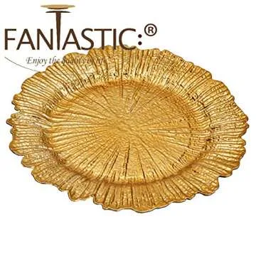 13 Inch Reef Gold Charger Plates for Elegant Dining