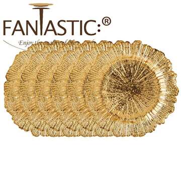 13 Inch Reef Gold Charger Plates for Elegant Dining